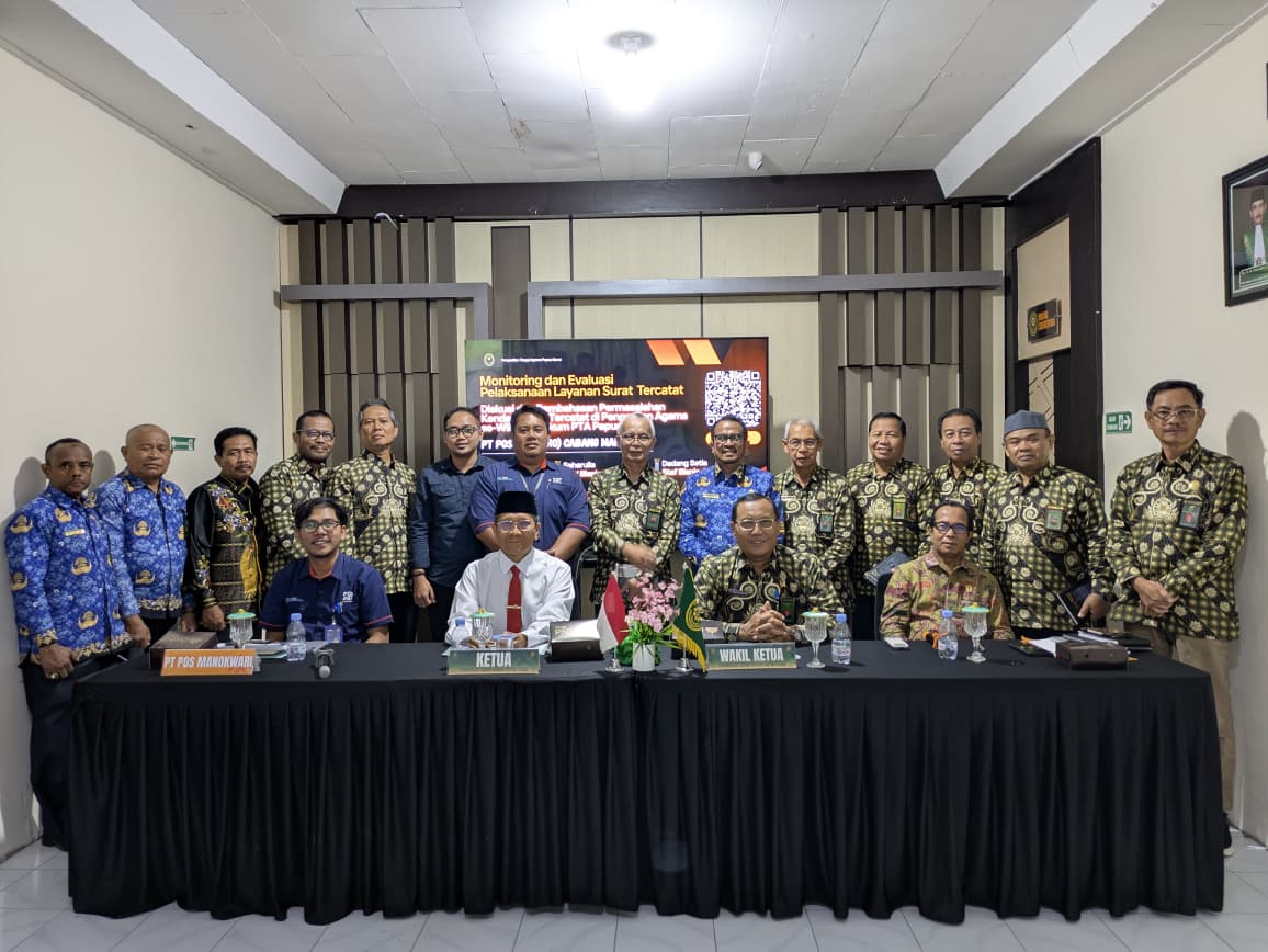 Monitoring dan Evaluasi Pelaksanaan Layanan Surat Tercatat PA Sewilayah PTA Papua Barat Bersama PT Pos Indonesia (Persero) Cabang Manokwari
