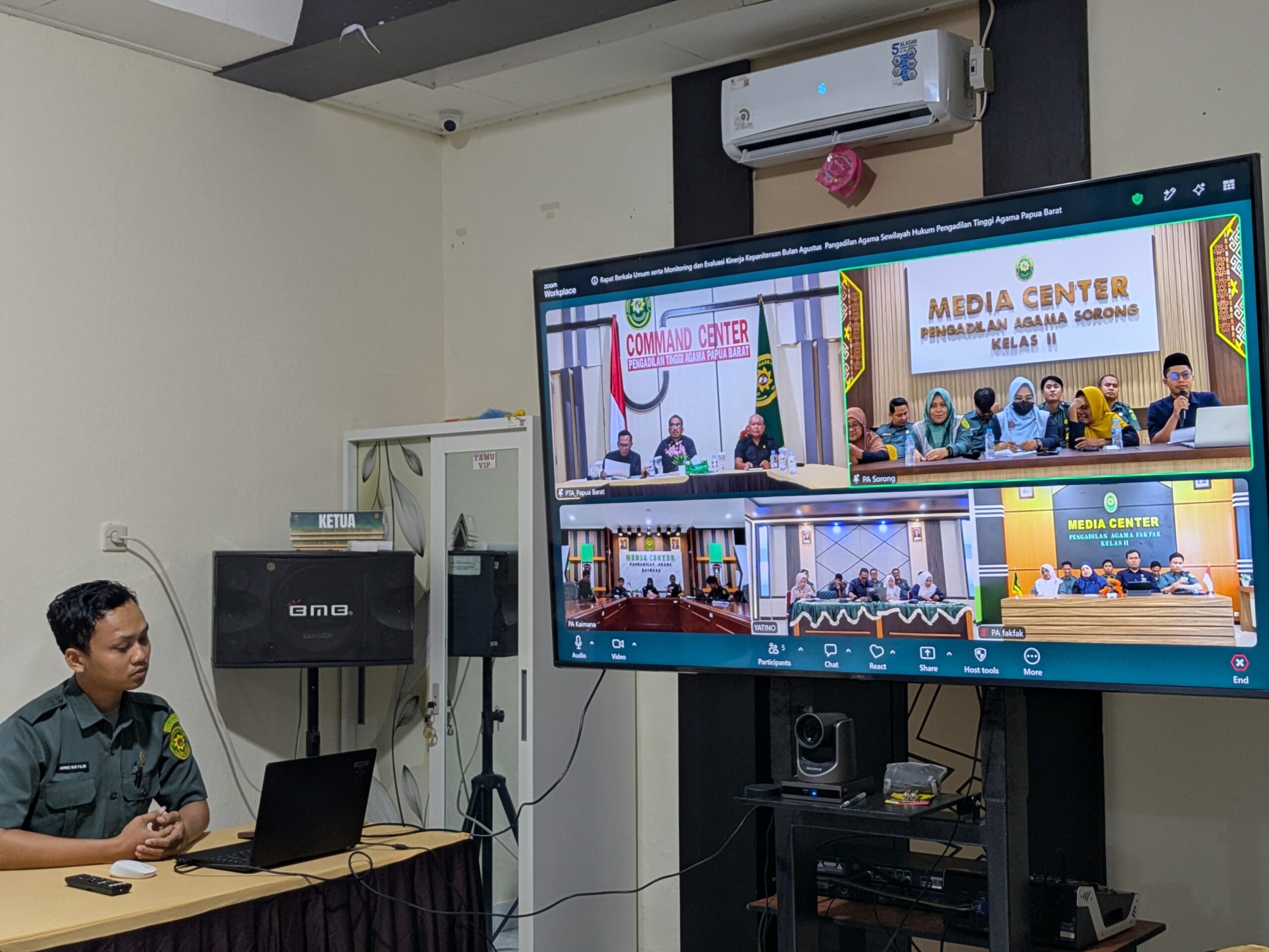 Rapat Berkala Umum serta Monev Kinerja Kepaniteraan Pengadilan Agama Sewilayah Hukum PTA Papua Barat Bulan Agustus