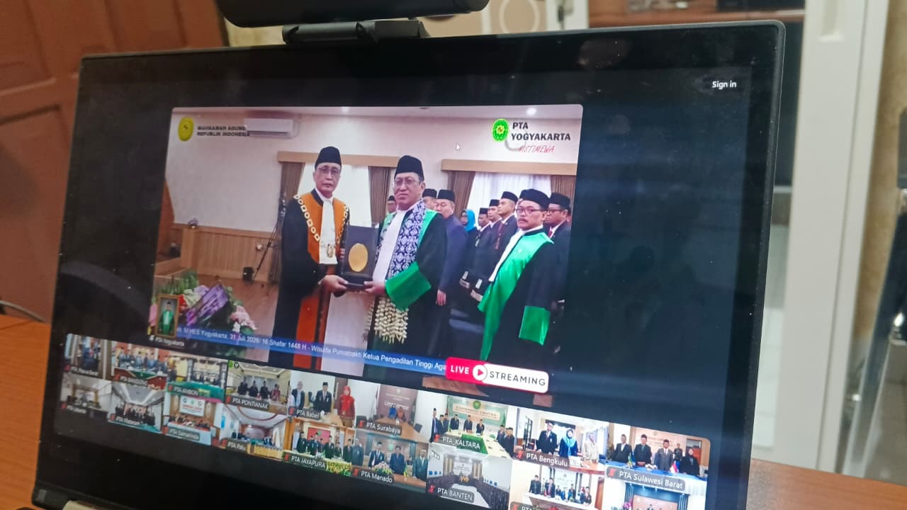 PTA Papua Barat Hadiri Wisuda Purnabakti KPTA Yogyakarta Secara Daring
