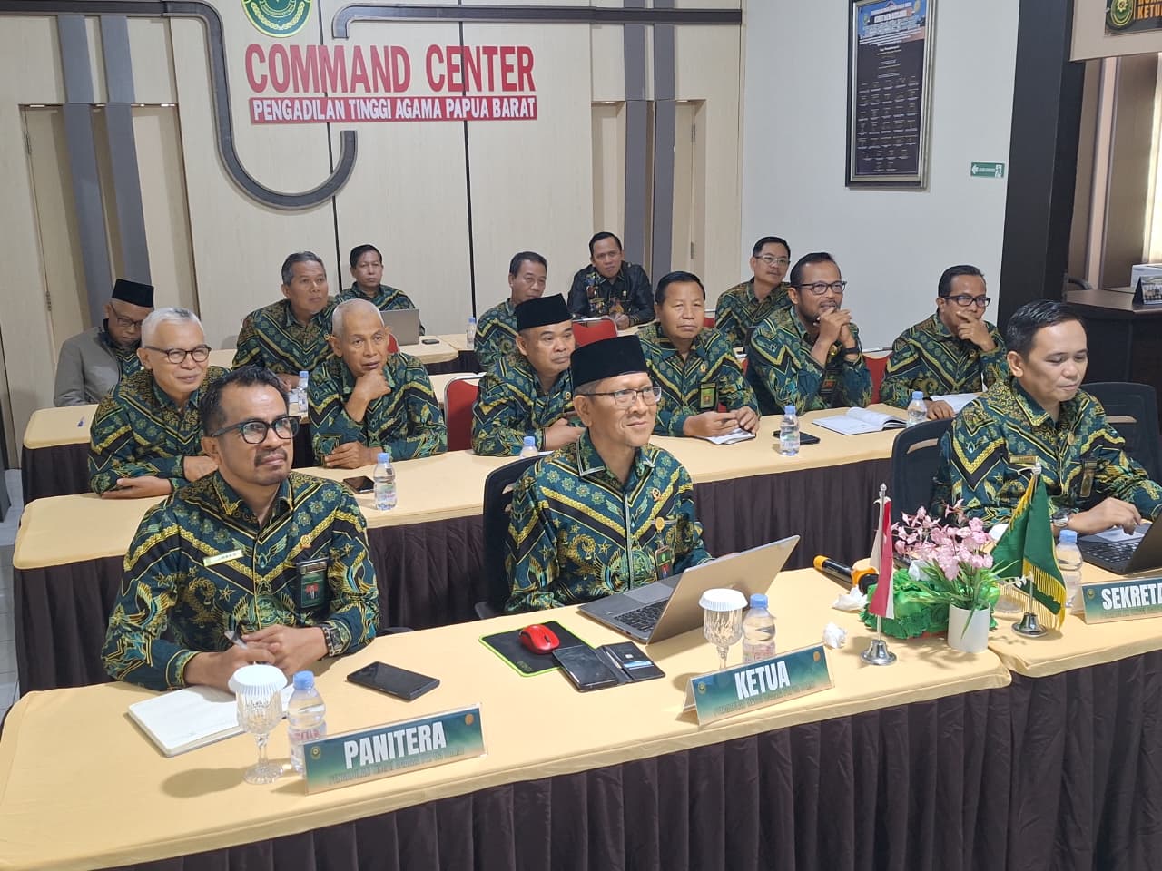 PTA Papua Barat Gelar Pendampingan dan Simulasi Presentation Desk Evaluation ZI untuk PA Manokwari dan PA Sorong secara Daring