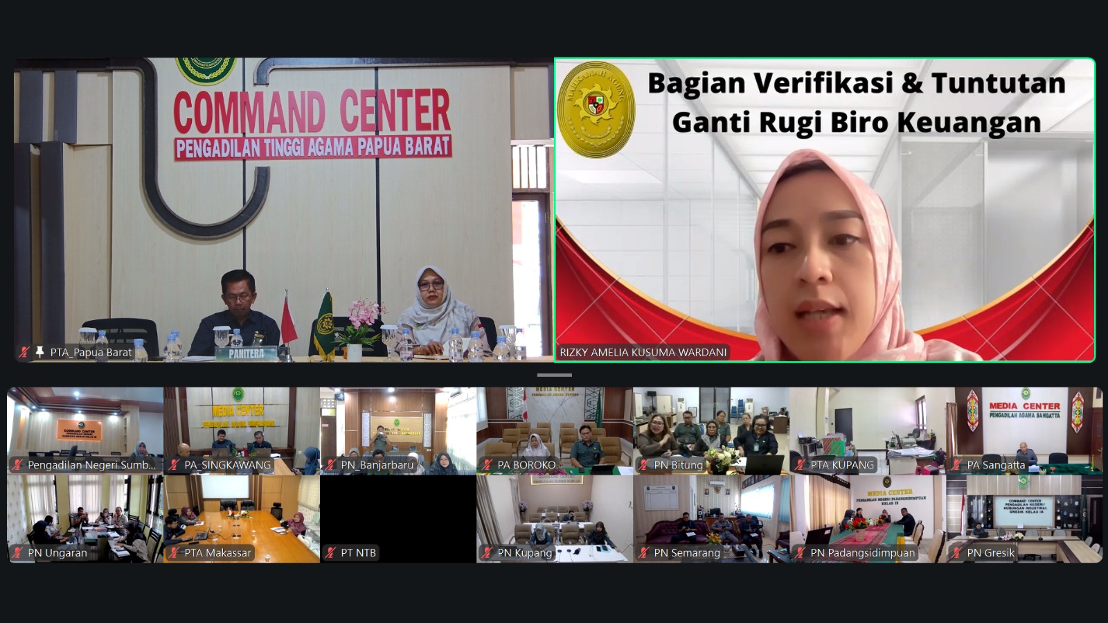 Kawal Penyelesaian Temuan BPK: PTA Papua Barat Dampingi PA Sorong dalam Rapat Koordinasi Virtual Bersama BUA Mahkamah Agung
